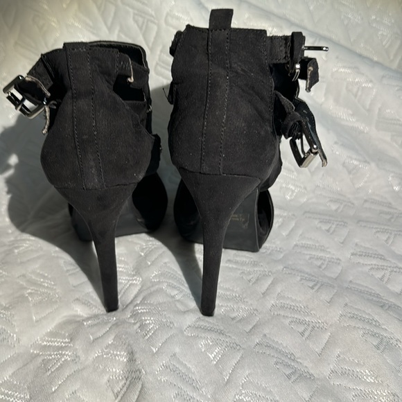 Liliana suede stiletto peep toe sandals with buckles size 9 - Picture 5 of 10